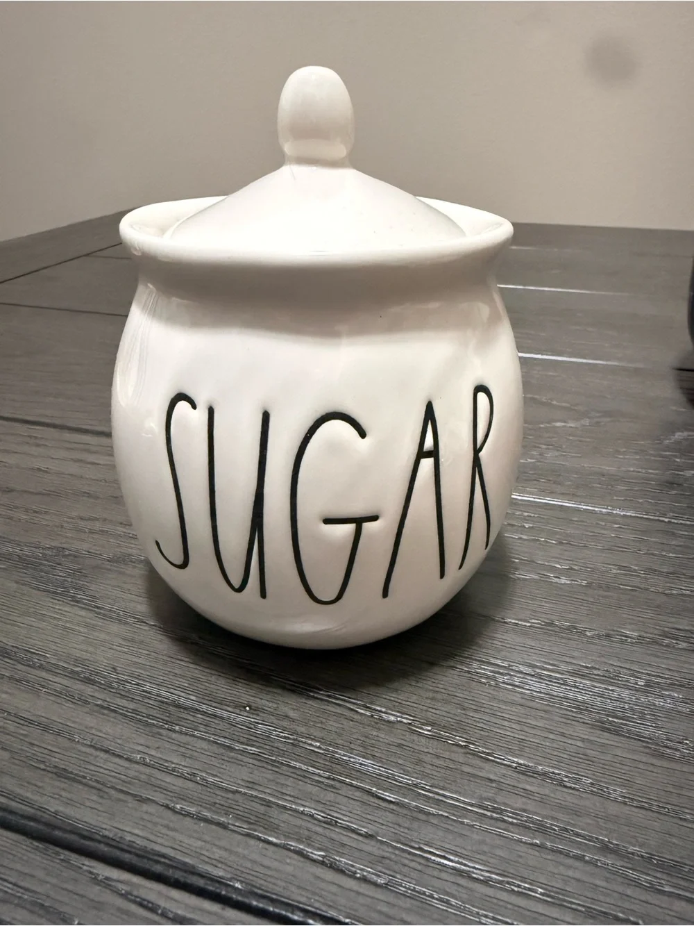 Rae Dunn White Ceramic Cream and Sugar Set with Black Lettering